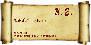 Makó Edvin névjegykártya